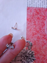 WYEAIIR-pendientes de plata de ley 925 con forma de perro, pendientes con cierre de tuerca, con diseño de perro cachorro, de circón delicado