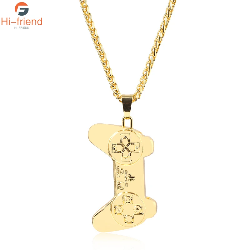 

New Fashion Hip Hop Game Controller Handle Necklace INS Pendant Women Men Gold Retro Fashion Jewelry Chain Necklace