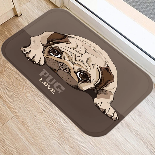 Carpet Reusable Water Absorption Non-slip 3d Dog Print Door Rug