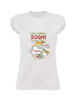 

T Shirt Woman Flamed Wide Neckline and Cutting Vivo neckline and sleeves-ARE ALWAYS DREAMS GIVE SHAPE WORLD MADE IN ITALY