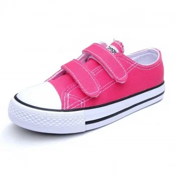 

Canvas sneakers choral color toe and two velcros, Conguitos