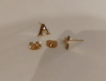 De acero inoxidable 26 A-Z inicial Pendientes con pasador en forma de letra pequeña bricolaje alfabeto nombre joyas piercings Pendientes de botón Pendientes Brincos