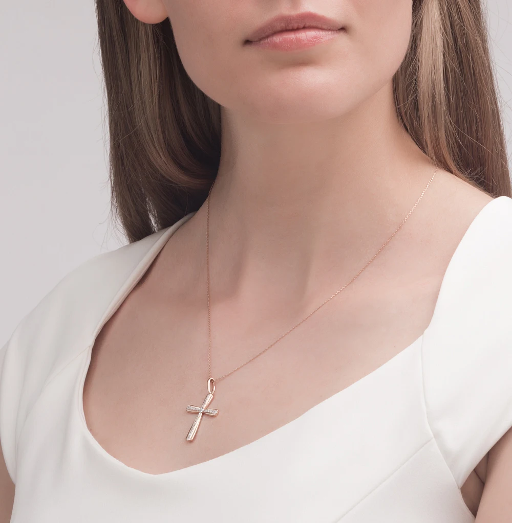 Золотая подвеска с бриллиантами SUNLIGHT проба 585