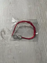 Las mujeres de Color de plata de diamantes de imitación Digital 8 infinito encanto trenza pulseras hombres pulseras hilo rojo pulsera para niño niñas niños de los Amantes regalo