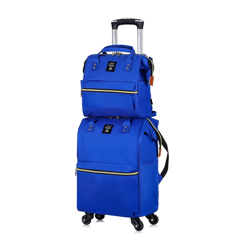 Oxford Cloth 2 Piece Set Luggage Bag 18 Inch Child Mother Fashion Shoulder Travel Bag Trolley Sling