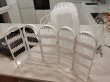 120/180/240/360 agujeros de plástico claro pendientes estante plegable pendiente de la pantalla de pantalla titular caja de almacenamiento