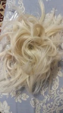 SARLA-moño fruncido para pelo postizo, banda elástica para moño, extensión sintética, postizo rizado, Donut, pelo Afro