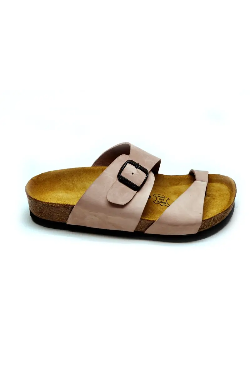 

LORI Rose Flip-Flops Anatomical Natural Cork Sole Real Leather Women Sandals