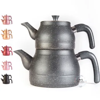 

Granite Set 1teapot With Glass Lid Large Size 3.5 Liter Bakelite Handle