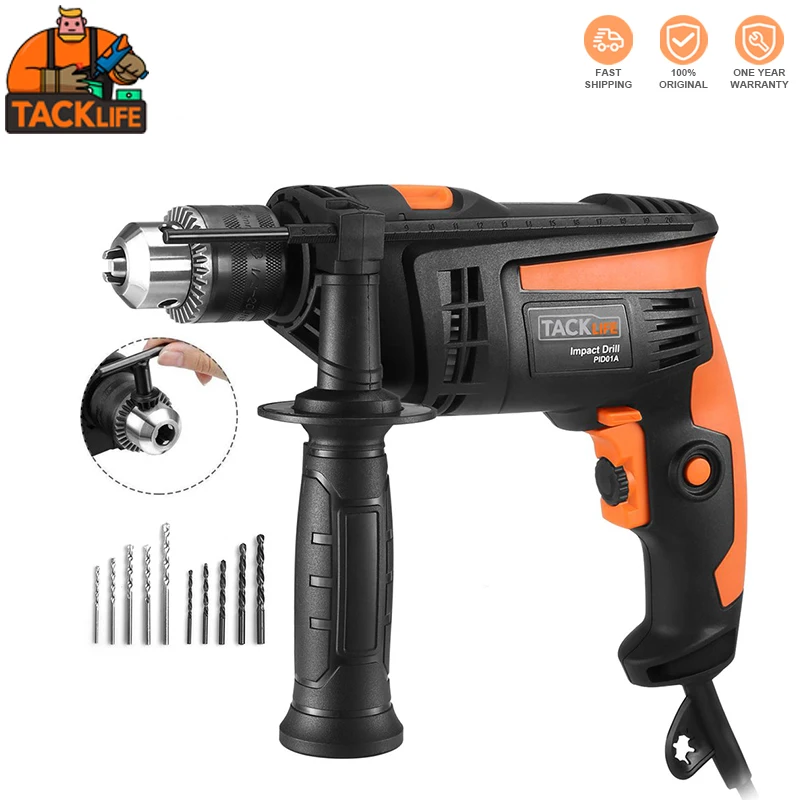 Tacklife Pid01a 710w Hammer Drill 1/2inch Electric Drill 2800 Rpm