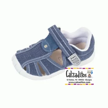 

Canvas sandals blue denim padded with velcro, Lonettes Dobsons.com for kids
