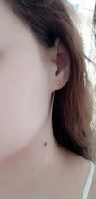 INZATT-Pendientes minimalistas de gota para mujer, de plata de ley 925, joyería fina, cuentas brillantes, cadena de metal larga, aretes de borla, regalo 2018