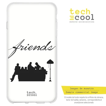 

FunnyTech®Stand case for BQ Aquaris Silicone U2/U2 Lite L Series Friends Silueta vers.1 White