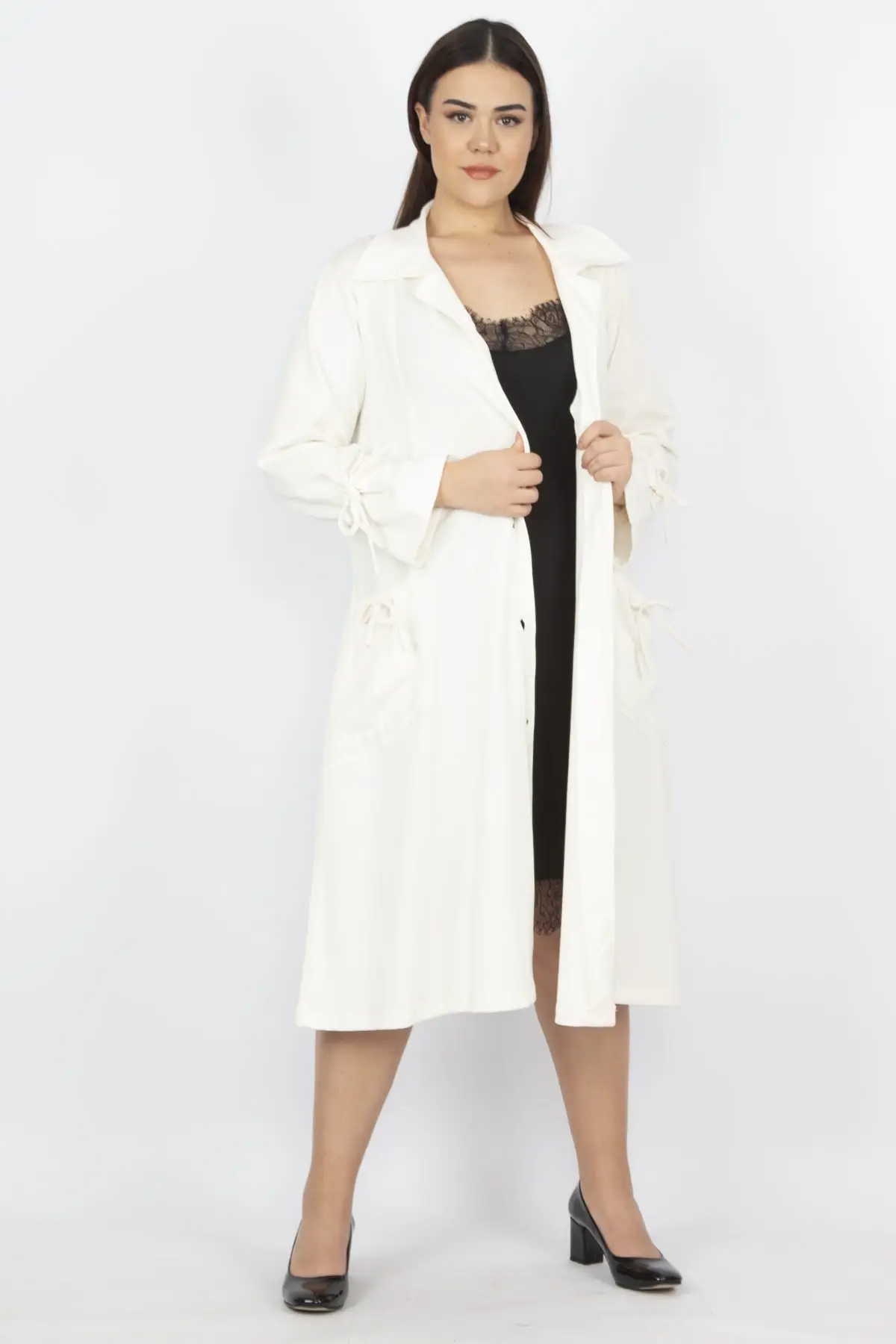 Sans Textile Женщины Кость Передняя кнопка карман деталь крышка 65N14098