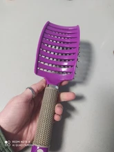 Peine para masaje del cuero cabelludo para mujer, 7 colores, cerdas de nailon, cepillo de pelo rizado húmedo, cepillo de pelo para salón, herramientas de estilo de peluquería