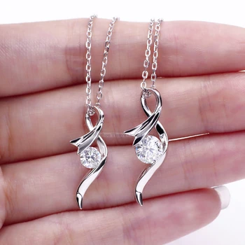 

Tianyu gems moissanites diamonds pendant silver white gold plated necklace
