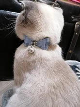 Bowtie Cat Collar Charm Safety Break Away Nylon Necktie Collar for Cats Bell Leather