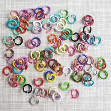 Lote de anillos de Metal de colores para hacer joyas, 100 unidades, 1,2x8mm, único abierto