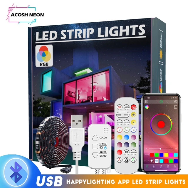 Happy Lighting APP RGB LED Strip With 24 Keys Remote USB Powered Waterproof Light