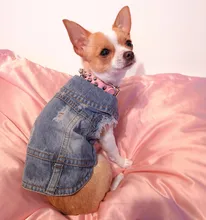 Chaleco vaquero para perro, ropa vaquera para perro, chaqueta, ropa informal para perro salchicha, Bichon, Shih, Tzu, Pitbull, 2020