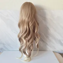 EASIHAIR-Peluca de cabello ombré ondulado para mujer afroamericana, cabellera artificial larga con flequillo, color gris, resistente al calor