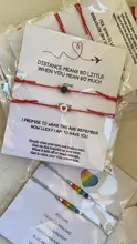 2Pcs/set Love Is Love Rainbow Pride Wish Bracelet Rainbow LGBT Rope Bracelet Gay Pride
