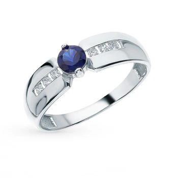 

Silver ring with cubic zirconia and nanosaphires sunlight sample 925