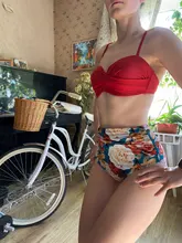 Swimsuit Sexy Bikini-Sets Bathing-Suits CUPSHE Floral Push-Up Black Two-Pieces High-Waist
