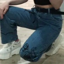 SHENGPALAE-pantalones vaqueros de pierna ancha para mujer, Jeans holgados informales con estampado de Hip-hop para verano, 2021