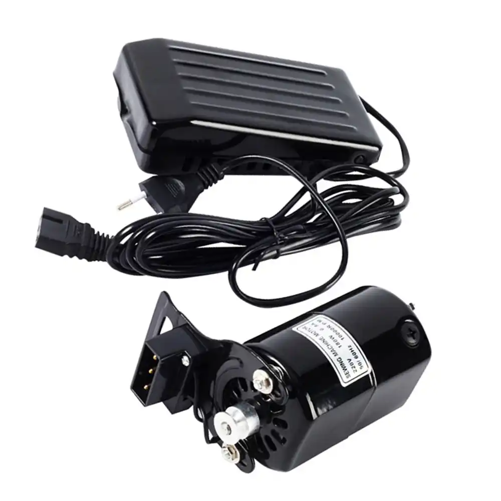 0.9A 220V 180W 10000RPM Home Sewing Machine Black Motor With Foot Control Pedal