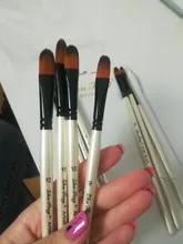 Juego de pinceles y brochas de artista, 12 Uds., cerdas de nailon, acuarela, pintura al óleo de acrílico, inclinada, punta redonda plana, mango de madera, arte Acc