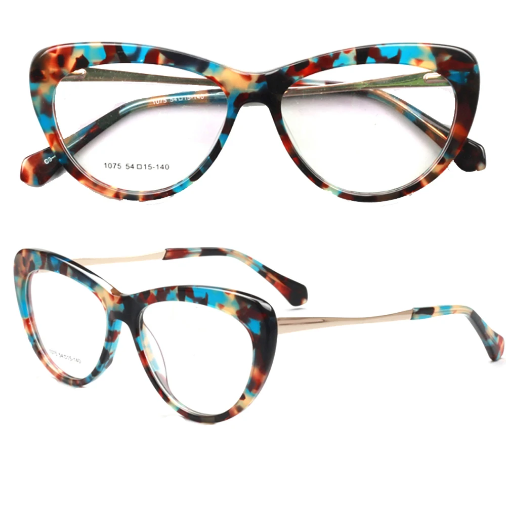 

Modern Women cat eye eyeglasses frames women leopard print glasses frames Light vintage retro acetate Rx tortoise eyeglass frame