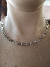 Cadena de eslabones retro para mujer, collar de exageración, gargantilla de oro fashi