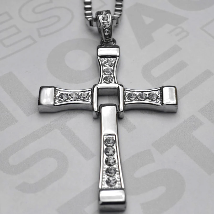 Vin Diesel Furious Fast Necklace Dominic Toretto Crucifix Necklace