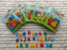 Pegatinas magnéticas digitales para niños, juguetes educativos para edades tempranas, letras magnéticas, adhesivos letras en inglés, de plástico para nevera