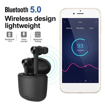 

50pcs Hi wireless bluetooth earphone for phone stereo sport earbuds headset with charging box built-in microphone