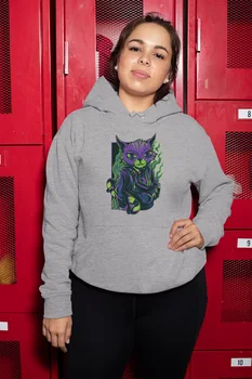

Angemiel Wear Skateboarder Cool Cat Gray Women 'S Hooded Sweatshirt