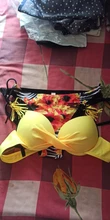 Sexy Bikini Swimsuit Beachwear Floral-Print Push-Up Two-Piece Plus-Size Biquini Women