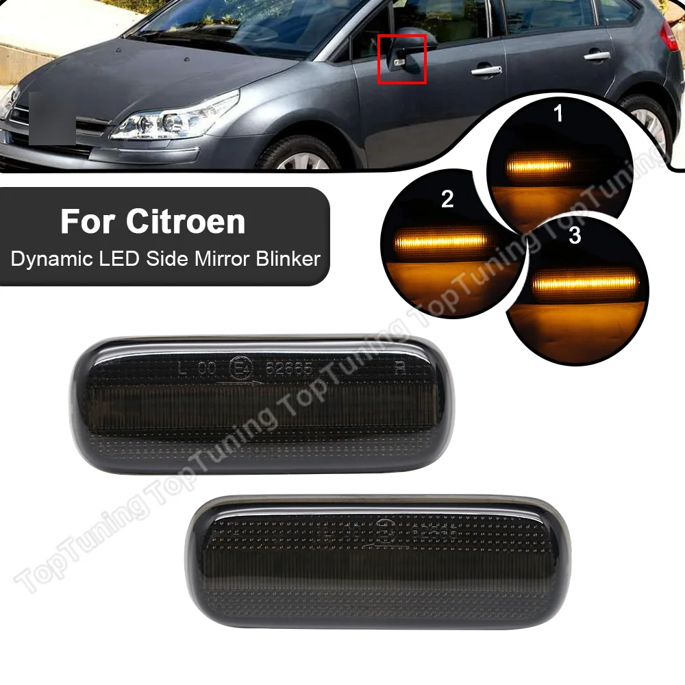 

Dynamic LED Side Mirror Lights for Citroen C4 I MK Coupe Blinker 2004 2005 2006 2007 2008 2009 2010 2011 Turn Signal Lamps carro