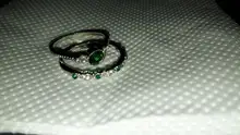 2Pcs/Set rings 2020 New Luxury Green Blue Stone Crystal Rings For Women Sliver Color