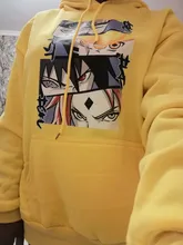 Tops Hoody Spring Harajuku Brown Anime Black Fleece Girls Korean-Style Cartoon Kawaii