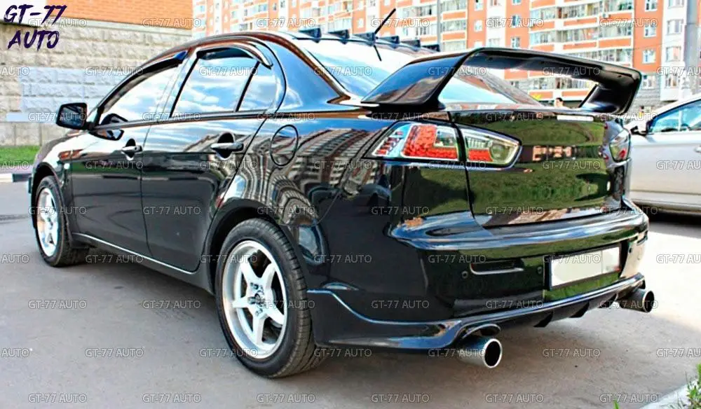 Спойлер на крышу с зубьями для Mitsubishi Lancer X 2007- козырек внешний материал ABS пластик Спорт Стайлинг тюнинг pad