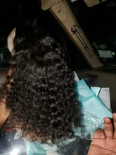 Rizado de la onda de agua Bob peluca del pelo humano del frente del cordón pelucas con minimechones pelo brasileño BOB corto peluca para las mujeres negras