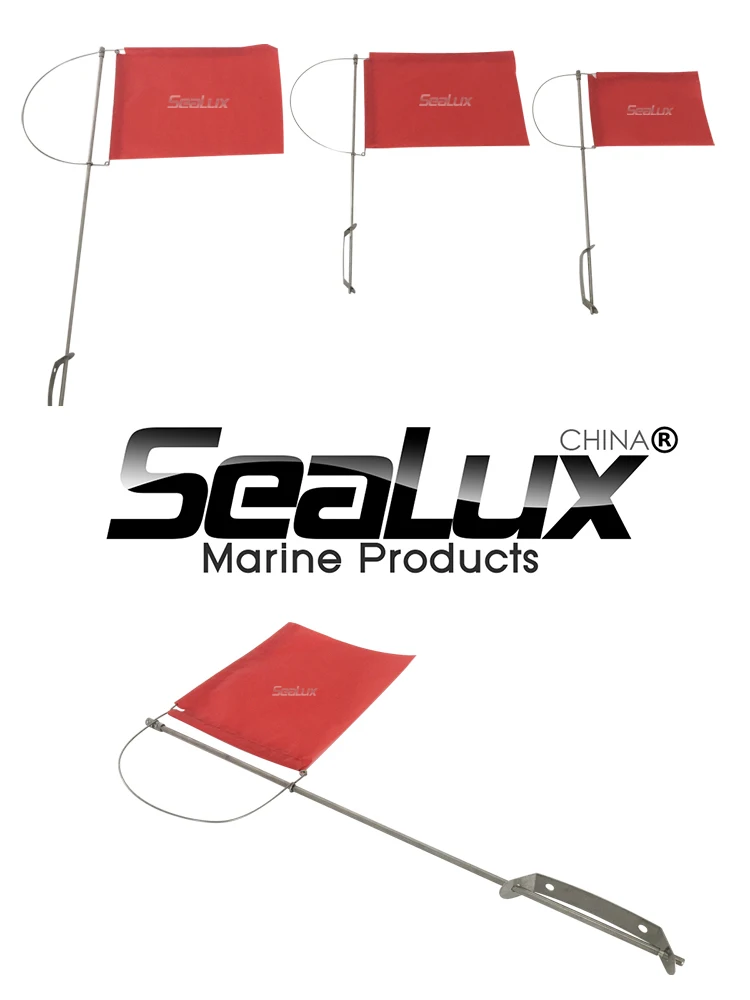 Sealux Kleine 130 mm x 100 mm Windwimpelstruktur mit roter Nylonflagge Windanzeige für Marine, Boot, Yacht – Detail 1