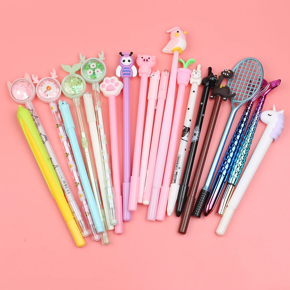 Creative Kawaii Cute Gel Pens Cactus Unicorn Mushroom Cat Bunny Funny School Cool Thing Ballpoint Rollerball Stationery Stuff