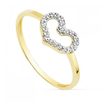 

GOLD RING HEART ZIRCONS