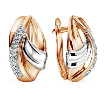 

Gold earrings with cubic zirconia sunlight sample 585