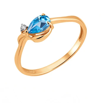 

Gold ring with Topaz and cubic zirconia sunlight sample 585