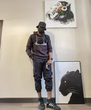 Pantalones deportivos de estilo Hip-Hop para hombre, ropa de calle informal, harén, con cinta multibolsillo, color negro, novedad de 2020