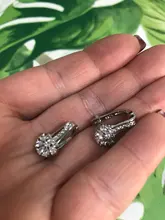 Zircon Earrings Flower Wedding-Jewelry Woman New Gift Silver 925-Sterling-Silver